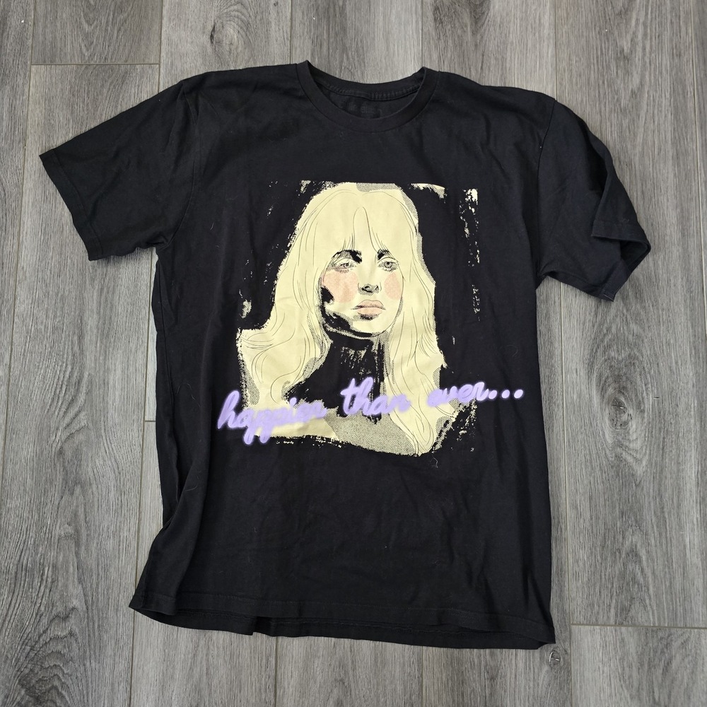 Billie Eilish Black Official Happier Than Ever 2021 World Tour Band Tee XL